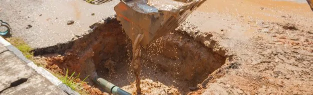 Digging for hydro excavating project